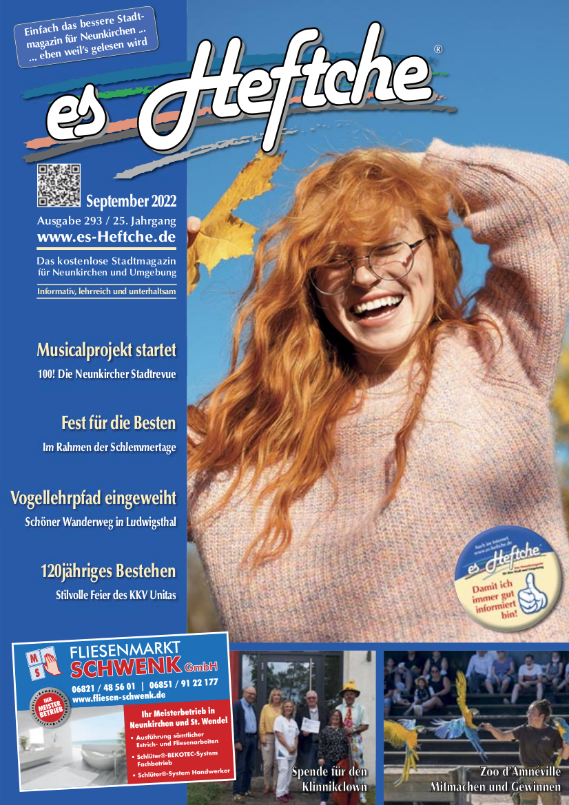 Ausgabe 293/September 2022 vom Stadtmagazin "es Heftche"®